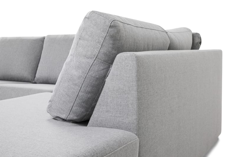Crazy 6-seters Høyrevendt U-formet XX-Large Sofa med Divan og Sjeselong i Stoff - Grå - Møbler - Sofaer - U-sofa