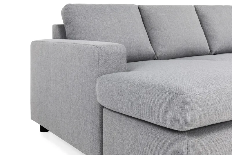 Crazy 6-seters Høyrevendt U-formet XX-Large Sofa med Divan og Sjeselong i Stoff - Grå - Møbler - Sofaer - U-sofa