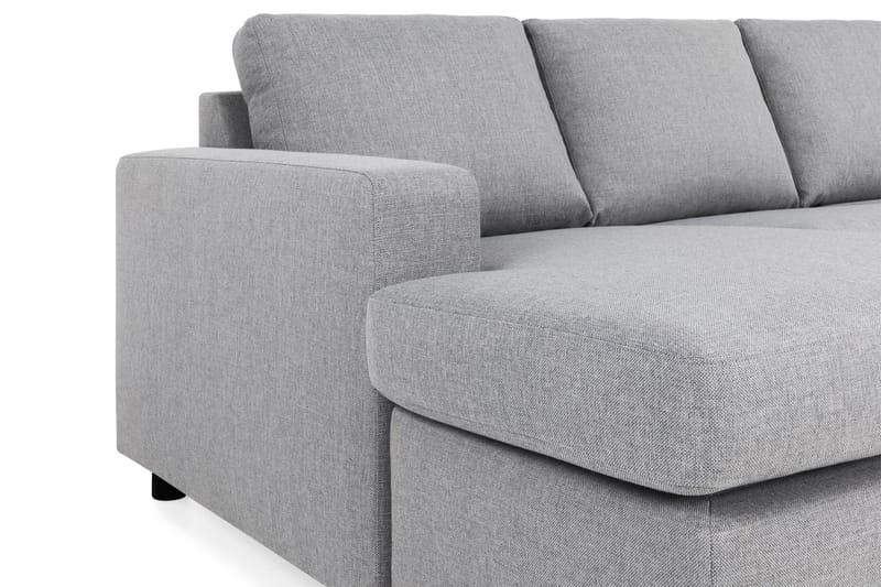 Crazy 6-seters Høyrevendt U-formet XX-Large Sofa med Divan og Sjeselong i Stoff - Grå - Møbler - Sofaer - U-sofa