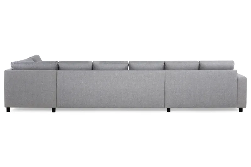 Crazy 6-seters Høyrevendt U-formet XX-Large Sofa med Divan og Sjeselong i Stoff - Grå - Møbler - Sofaer - U-sofa