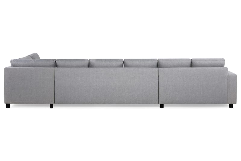 Crazy 6-seters Høyrevendt U-formet XX-Large Sofa med Divan og Sjeselong i Stoff - Grå - Møbler - Sofaer - U-sofa