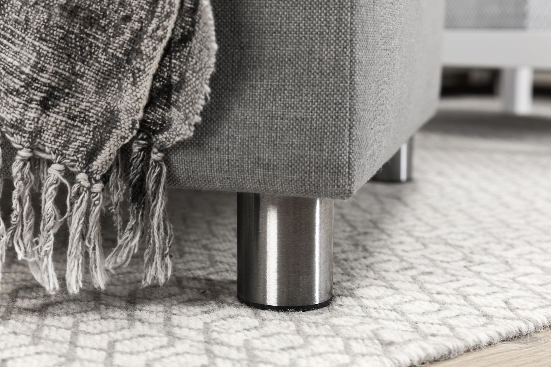 Crazy 6-seters Høyrevendt U-formet XX-Large Sofa med Divan og Sjeselong i Stoff - Grå - Møbler - Sofaer - U-sofa