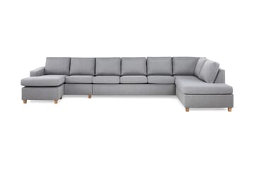 Crazy 6-seters Høyrevendt U-formet XX-Large Sofa med Divan og Sjeselong i Stoff
