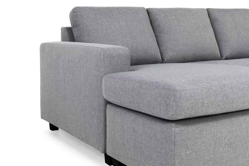Crazy 6-seters Høyrevendt U-formet XX-Large Sofa med Divan og Sjeselong i Stoff - Grå - Møbler - Sofaer - U-sofa