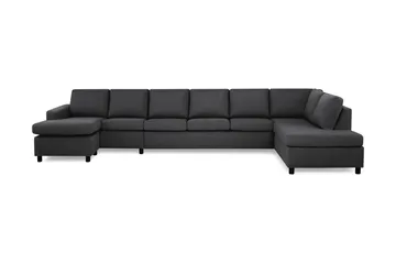 Crazy 6-seters Høyrevendt U-formet XX-Large Sofa med Divan og Sjeselong i Stoff