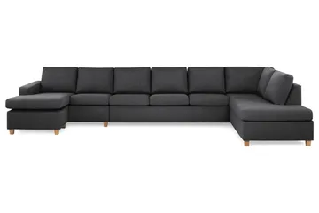 Crazy 6-seters Høyrevendt U-formet XX-Large Sofa med Divan og Sjeselong i Stoff