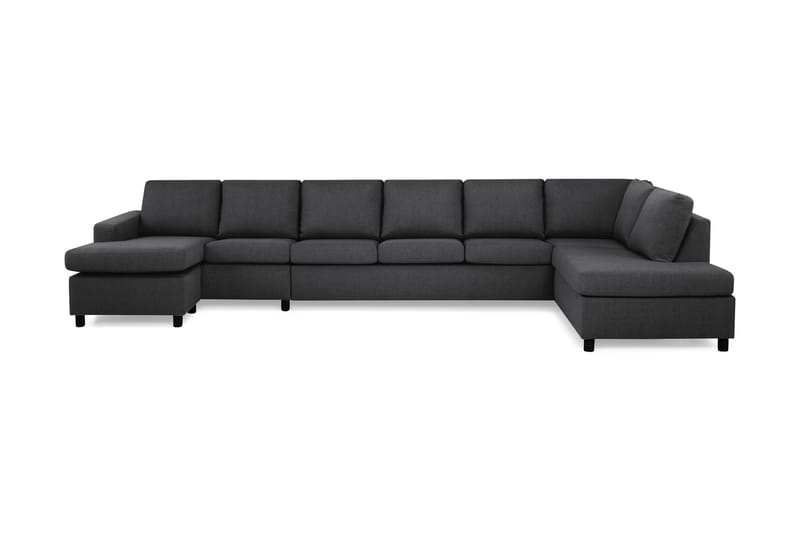 Crazy 6-seters Høyrevendt U-formet XX-Large Sofa med Divan og Sjeselong i Stoff - Mørk grå - Møbler - Sofaer - Skinnsofaer