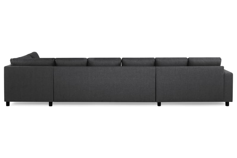 Crazy 6-seters Høyrevendt U-formet XX-Large Sofa med Divan og Sjeselong i Stoff - Mørk grå - Møbler - Sofaer - Skinnsofaer