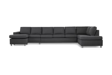 Crazy 6-seters Høyrevendt U-formet XX-Large Sofa med Divan og Sjeselong i Stoff