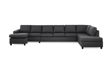 Crazy 6-seters Høyrevendt U-formet XX-Large Sofa med Divan og Sjeselong i Stoff