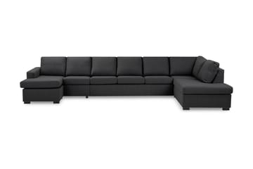 Crazy 6-seters Høyrevendt U-formet XX-Large Sofa med Divan og Sjeselong i Stoff