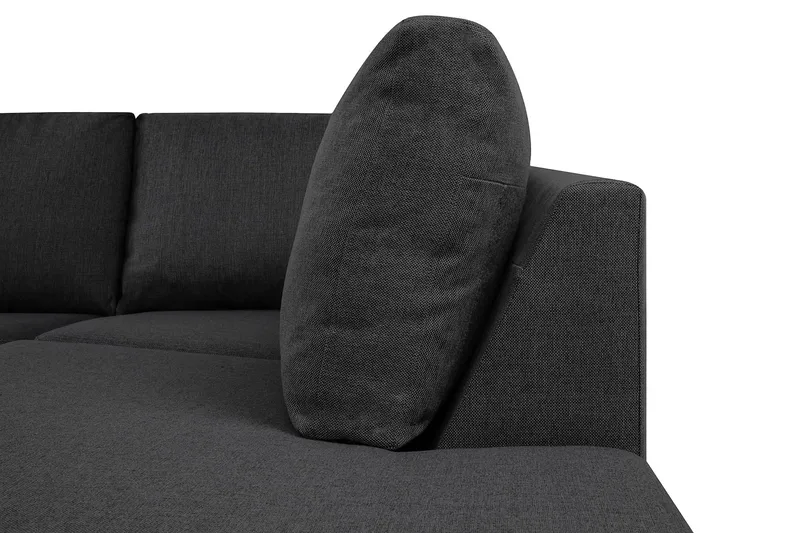 Crazy 6-seters Høyrevendt U-formet XX-Large Sofa med Divan og Sjeselong i Stoff - Mørk grå - Møbler - Sofaer - U-sofa