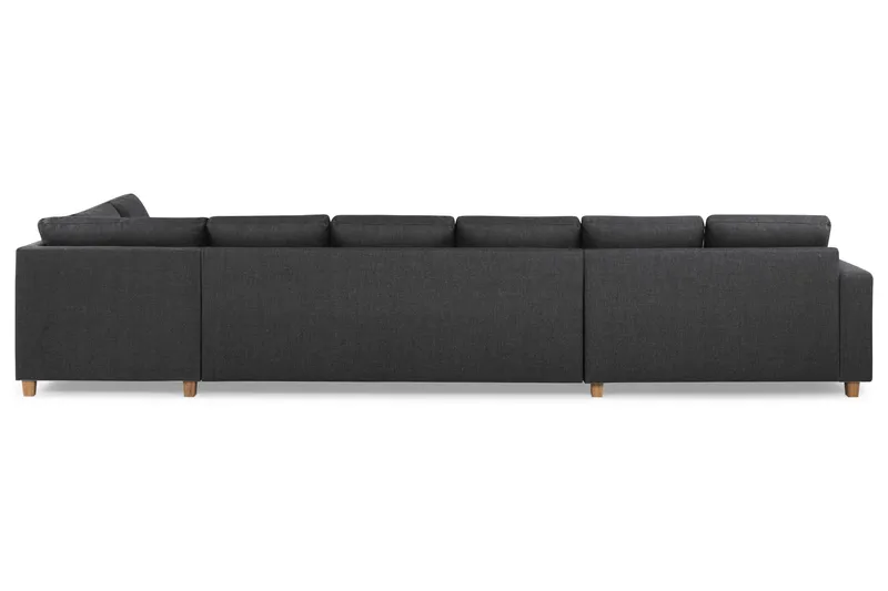 Crazy 6-seters Høyrevendt U-formet XX-Large Sofa med Divan og Sjeselong i Stoff - Mørk grå - Møbler - Sofaer - U-sofa