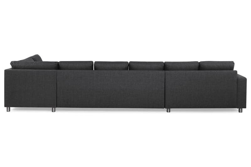 Crazy 6-seters Høyrevendt U-formet XX-Large Sofa med Divan og Sjeselong i Stoff - Mørk grå - Møbler - Sofaer - U-sofa