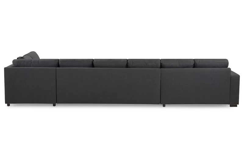 Crazy 6-seters Høyrevendt U-formet XX-Large Sofa med Divan og Sjeselong i Stoff - Mørk grå - Møbler - Sofaer - U-sofa