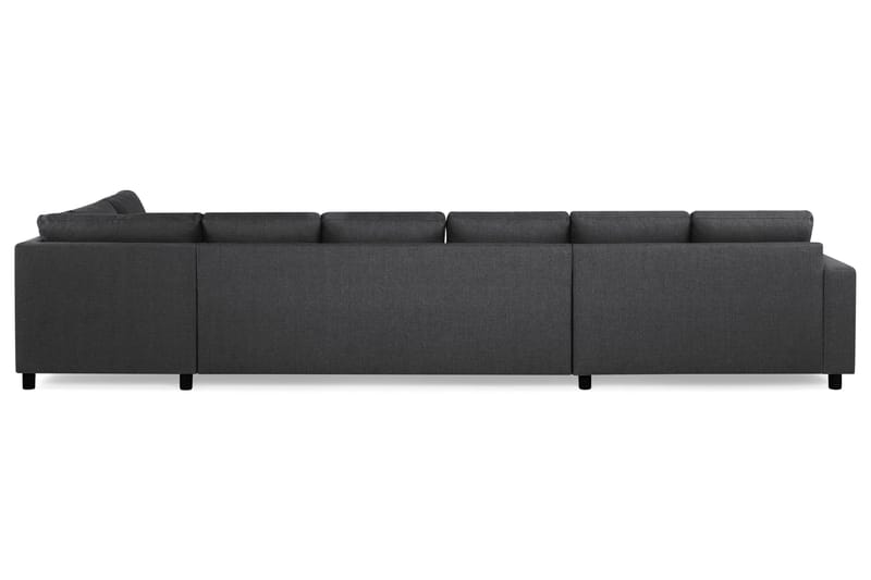 Crazy 6-seters Høyrevendt U-formet XX-Large Sofa med Divan og Sjeselong i Stoff - Mørk grå - Møbler - Sofaer - U-sofa