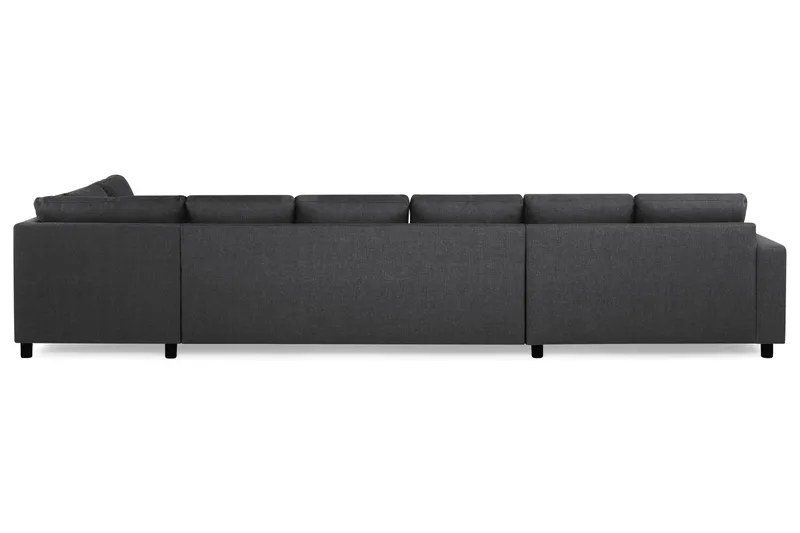 Crazy 6-seters Høyrevendt U-formet XX-Large Sofa med Divan og Sjeselong i Stoff - Mørk grå - Møbler - Sofaer - U-sofa
