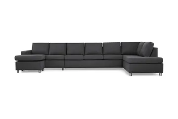 Crazy 6-seters Høyrevendt U-formet XX-Large Sofa med Divan og Sjeselong i Stoff