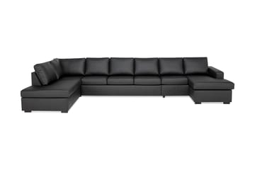 Crazy 6-seters Venstrevendt U-formet XX-Large Sofa med Divan og Sjeselong i Kunstlær