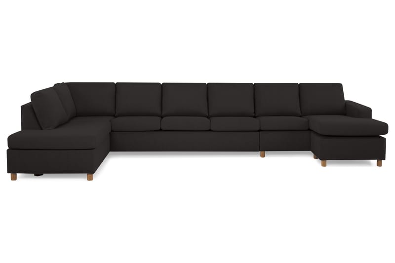 Crazy 6-seters Venstrevendt U-formet XX-Large Sofa med Divan og Sjeselong i Stoff - Antrasitt - Møbler - Sofaer - U-sofa