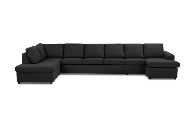Crazy 6-seters Venstrevendt U-formet XX-Large Sofa med Divan og Sjeselong i Stoff - Antrasitt - Møbler - Sofaer - U-sofa
