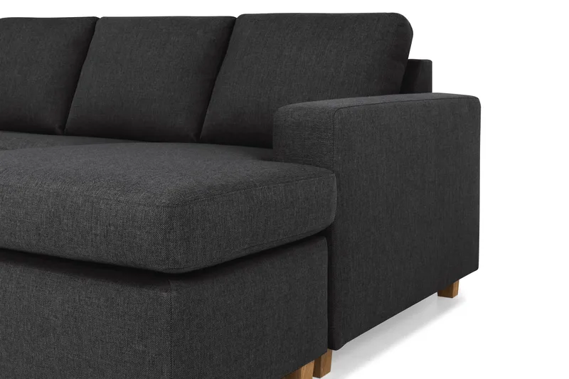 Crazy 6-seters Venstrevendt U-formet XX-Large Sofa med Divan og Sjeselong i Stoff - Antrasitt - Møbler - Sofaer - U-sofa