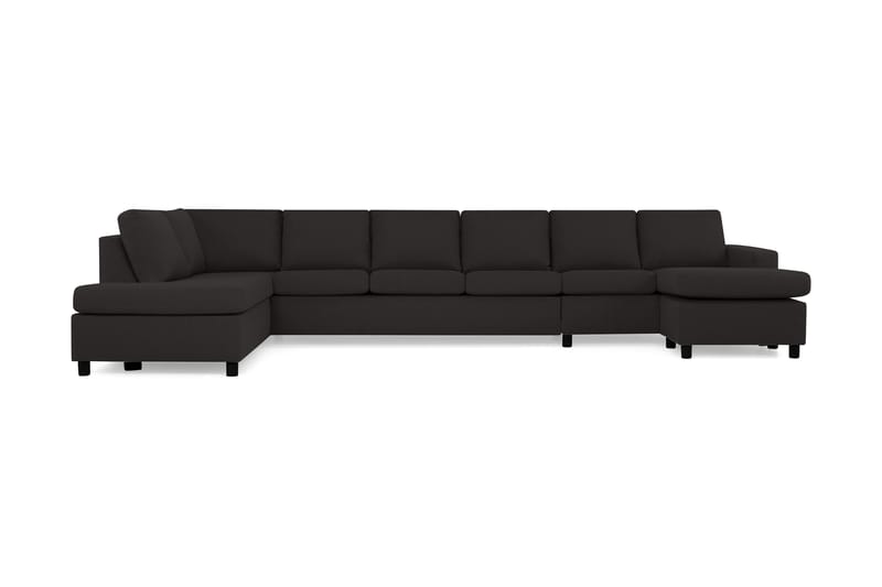 Crazy 6-seters Venstrevendt U-formet XX-Large Sofa med Divan og Sjeselong i Stoff - Antrasitt - Møbler - Sofaer - U-sofa