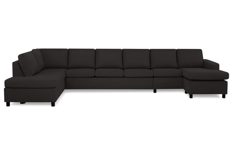 Crazy 6-seters Venstrevendt U-formet XX-Large Sofa med Divan og Sjeselong i Stoff - Antrasitt - Møbler - Sofaer - U-sofa