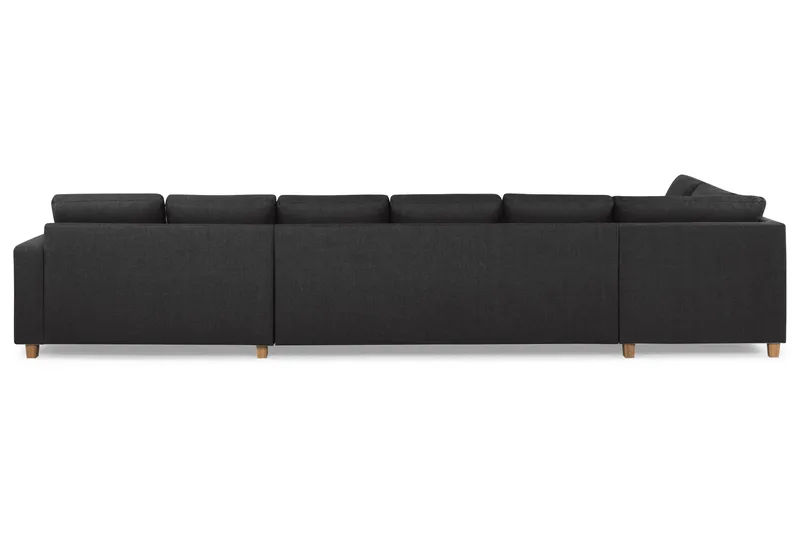 Crazy 6-seters Venstrevendt U-formet XX-Large Sofa med Divan og Sjeselong i Stoff - Antrasitt - Møbler - Sofaer - U-sofa