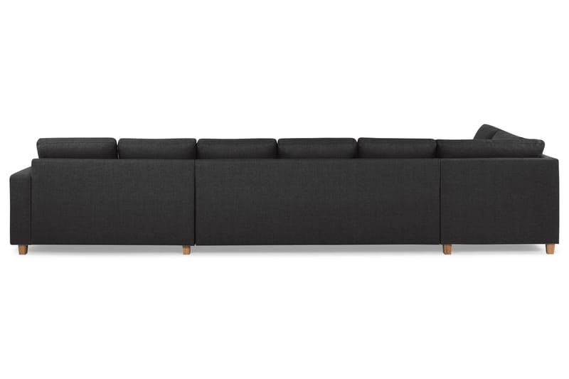 Crazy 6-seters Venstrevendt U-formet XX-Large Sofa med Divan og Sjeselong i Stoff - Antrasitt - Møbler - Sofaer - U-sofa