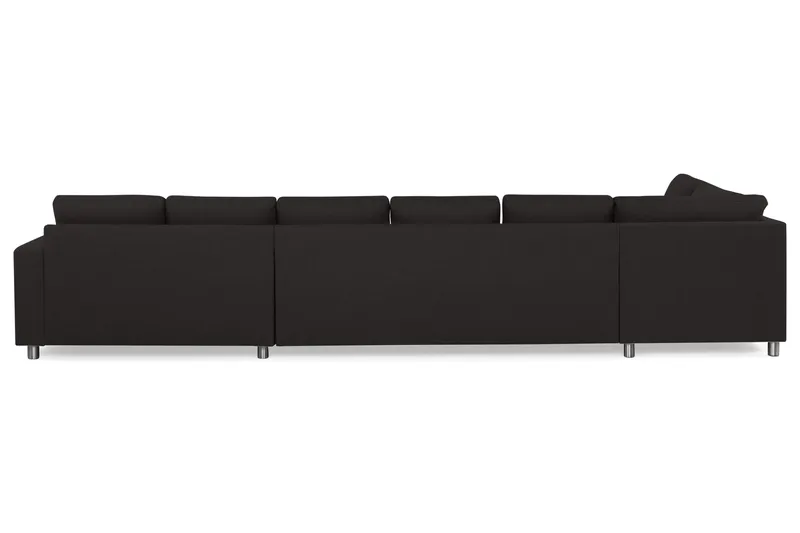 Crazy 6-seters Venstrevendt U-formet XX-Large Sofa med Divan og Sjeselong i Stoff - Antrasitt - Møbler - Sofaer - U-sofa