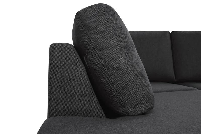 Crazy 6-seters Venstrevendt U-formet XX-Large Sofa med Divan og Sjeselong i Stoff - Antrasitt - Møbler - Sofaer - U-sofa