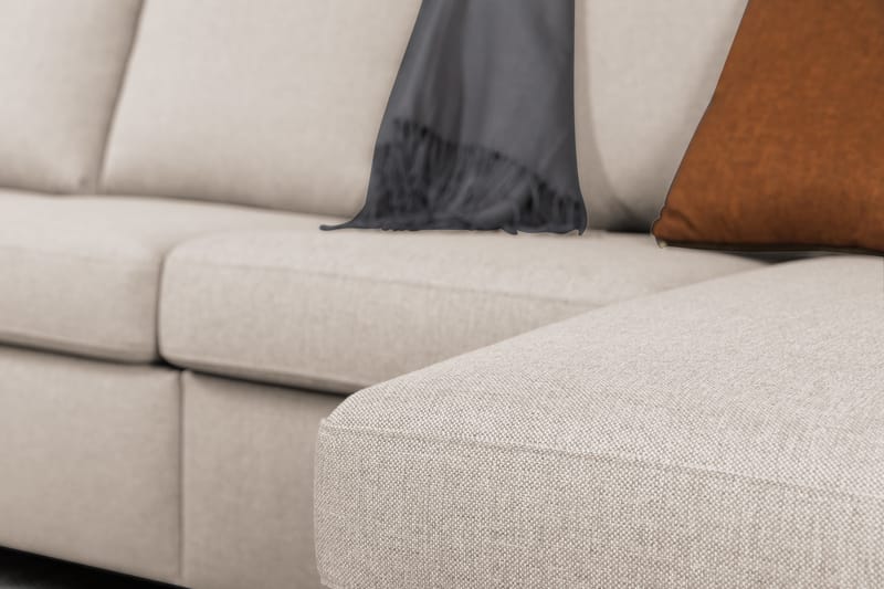 Crazy 6-seters Venstrevendt U-formet XX-Large Sofa med Divan og Sjeselong i Stoff - Beige - Møbler - Sofaer - U-sofa
