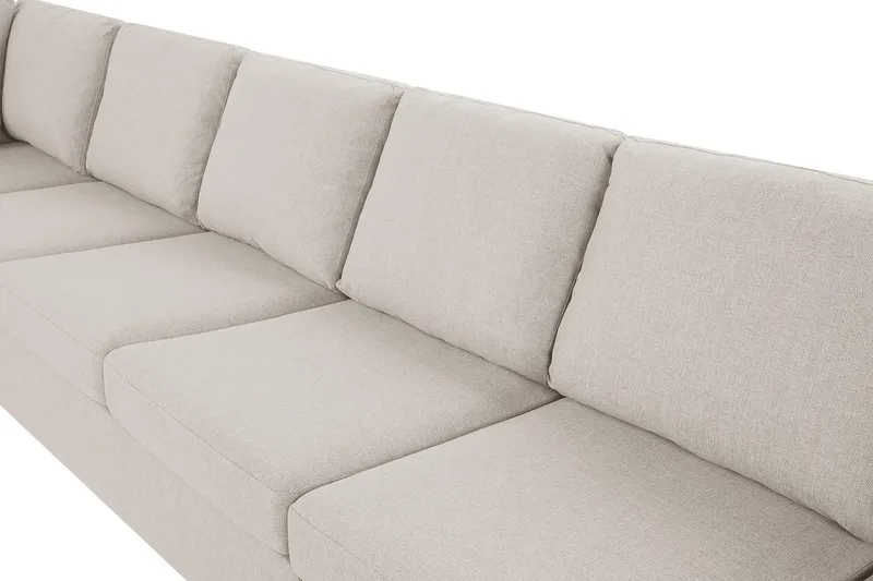 Crazy 6-seters Venstrevendt U-formet XX-Large Sofa med Divan og Sjeselong i Stoff - Beige - Møbler - Sofaer - U-sofa