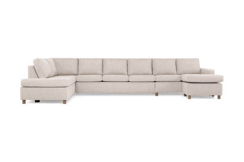 Crazy 6-seters Venstrevendt U-formet XX-Large Sofa med Divan og Sjeselong i Stoff - Beige - Møbler - Sofaer - U-sofa