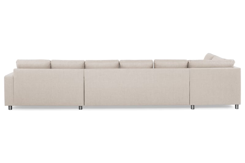Crazy 6-seters Venstrevendt U-formet XX-Large Sofa med Divan og Sjeselong i Stoff - Beige - Møbler - Sofaer - U-sofa
