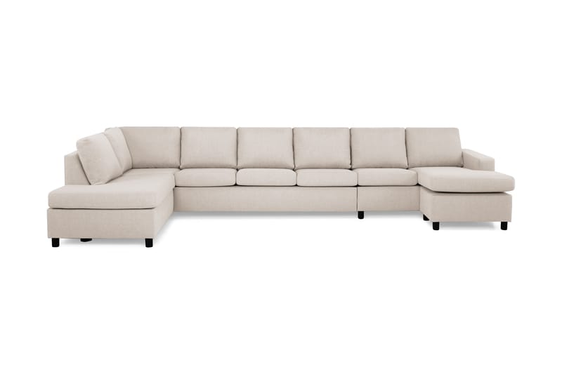 Crazy 6-seters Venstrevendt U-formet XX-Large Sofa med Divan og Sjeselong i Stoff - Beige - Møbler - Sofaer - U-sofa