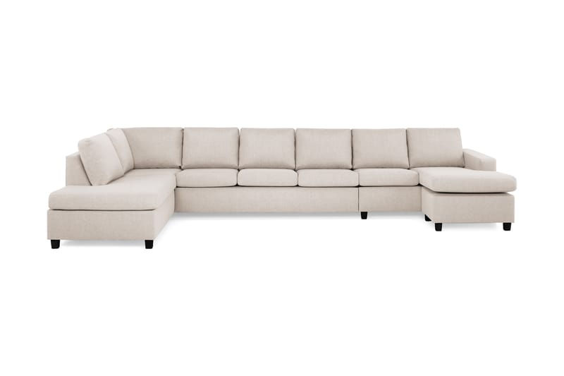 Crazy 6-seters Venstrevendt U-formet XX-Large Sofa med Divan og Sjeselong i Stoff - Beige - Møbler - Sofaer - Skinnsofaer