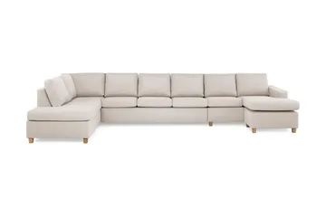 Crazy 6-seters Venstrevendt U-formet XX-Large Sofa med Divan og Sjeselong i Stoff