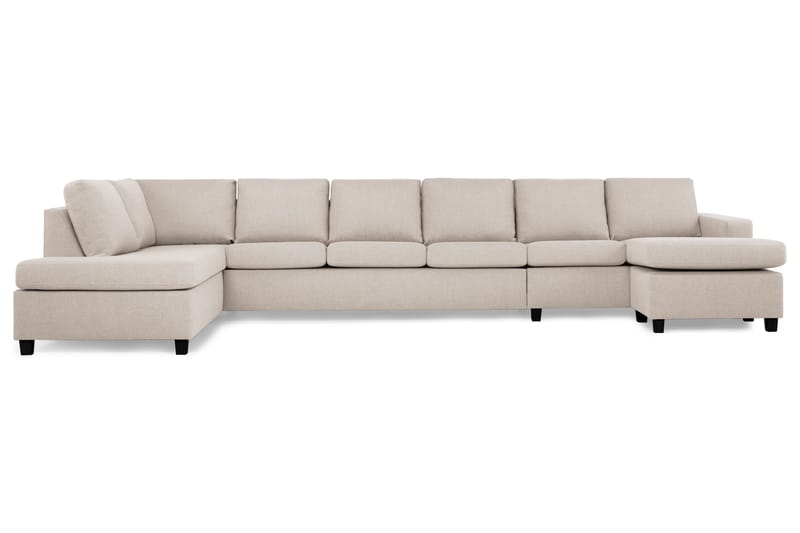 Crazy 6-seters Venstrevendt U-formet XX-Large Sofa med Divan og Sjeselong i Stoff - Beige - Møbler - Sofaer - U-sofa
