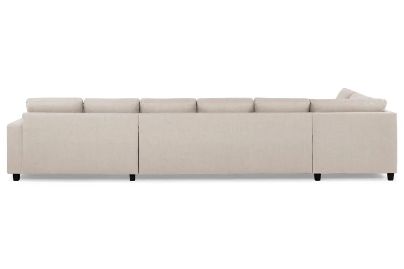 Crazy 6-seters Venstrevendt U-formet XX-Large Sofa med Divan og Sjeselong i Stoff - Beige - Møbler - Sofaer - U-sofa