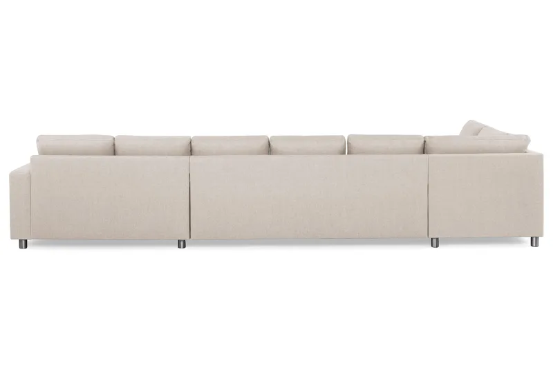 Crazy 6-seters Venstrevendt U-formet XX-Large Sofa med Divan og Sjeselong i Stoff - Beige - Møbler - Sofaer - U-sofa