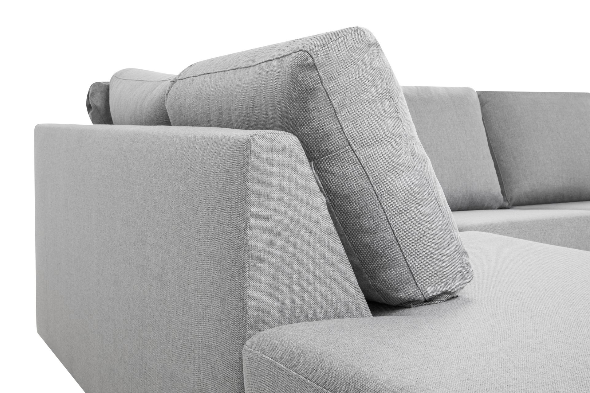 Crazy 6-seters Venstrevendt U-formet XX-Large Sofa med Divan og Sjeselong i Stoff - Grå - Møbler - Sofaer - U-sofa
