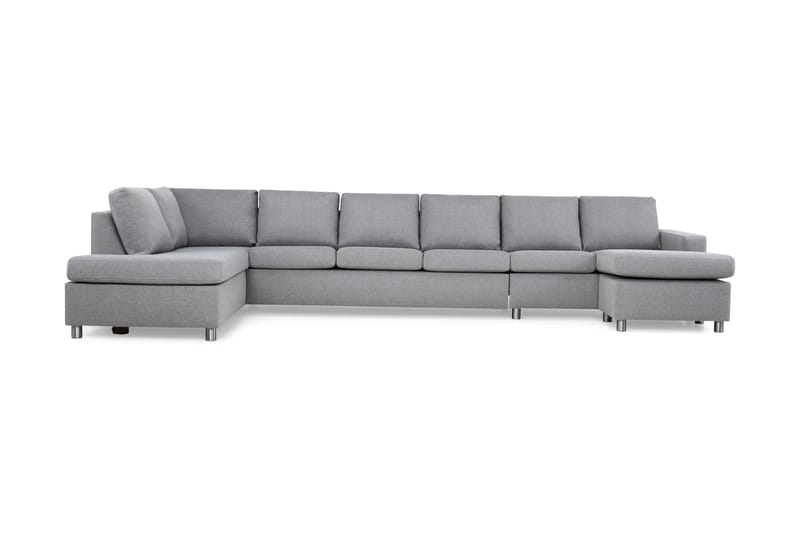 Crazy 6-seters Venstrevendt U-formet XX-Large Sofa med Divan og Sjeselong i Stoff - Grå - Møbler - Sofaer - U-sofa