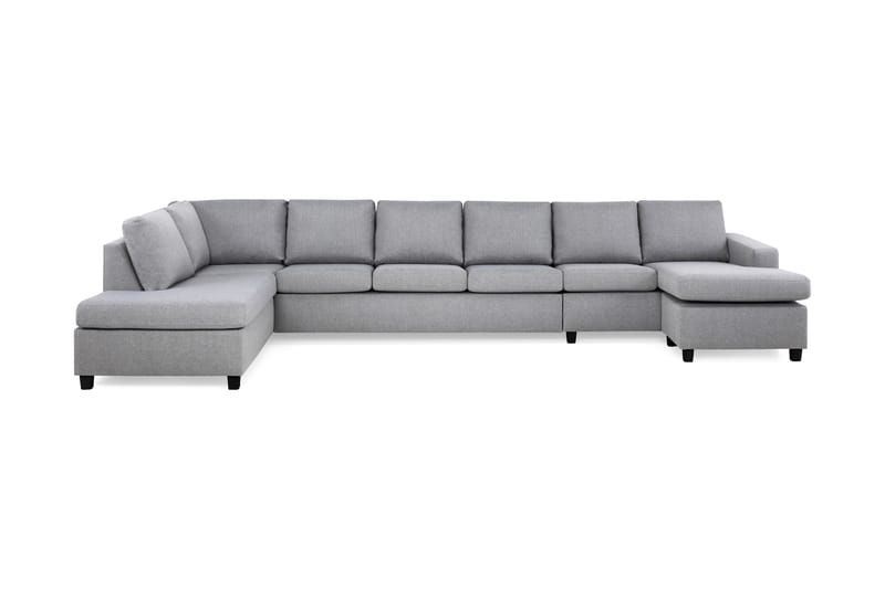 Crazy 6-seters Venstrevendt U-formet XX-Large Sofa med Divan og Sjeselong i Stoff - Grå - Møbler - Sofaer - Skinnsofaer