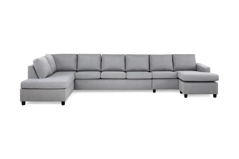 Crazy 6-seters Venstrevendt U-formet XX-Large Sofa med Divan og Sjeselong i Stoff - Grå - Møbler - Sofaer - U-sofa