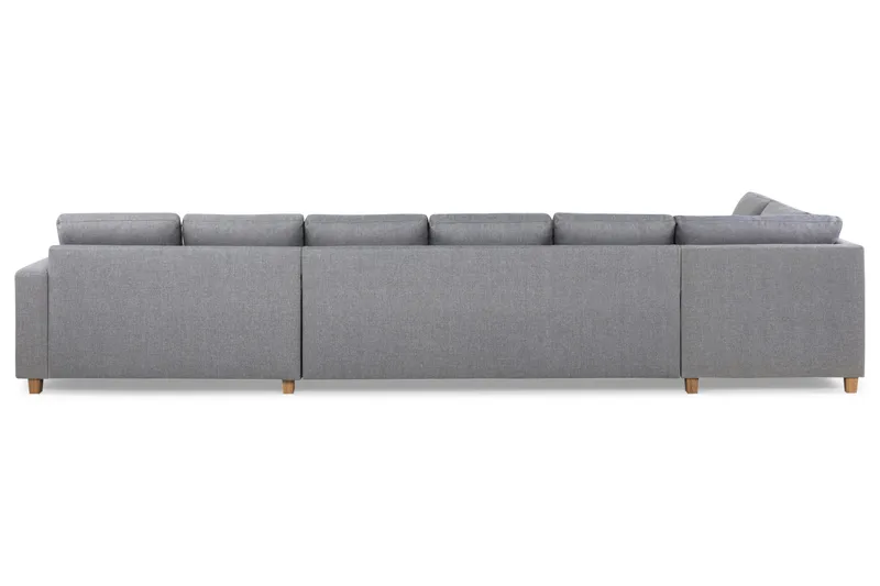 Crazy 6-seters Venstrevendt U-formet XX-Large Sofa med Divan og Sjeselong i Stoff - Grå - Møbler - Sofaer - U-sofa
