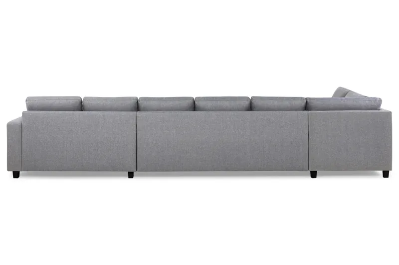Crazy 6-seters Venstrevendt U-formet XX-Large Sofa med Divan og Sjeselong i Stoff - Grå - Møbler - Sofaer - U-sofa