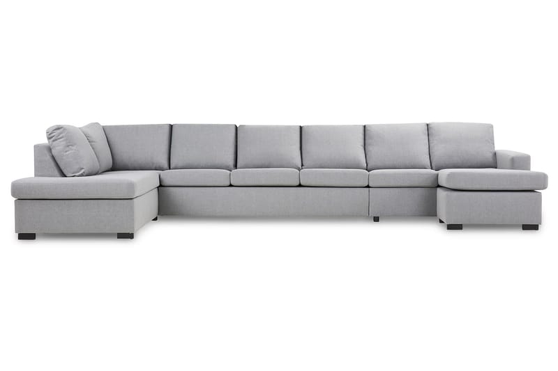 Crazy 6-seters Venstrevendt U-formet XX-Large Sofa med Divan og Sjeselong i Stoff - Grå - Møbler - Sofaer - U-sofa