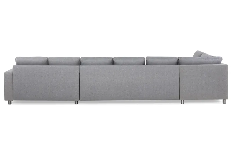 Crazy 6-seters Venstrevendt U-formet XX-Large Sofa med Divan og Sjeselong i Stoff - Grå - Møbler - Sofaer - U-sofa